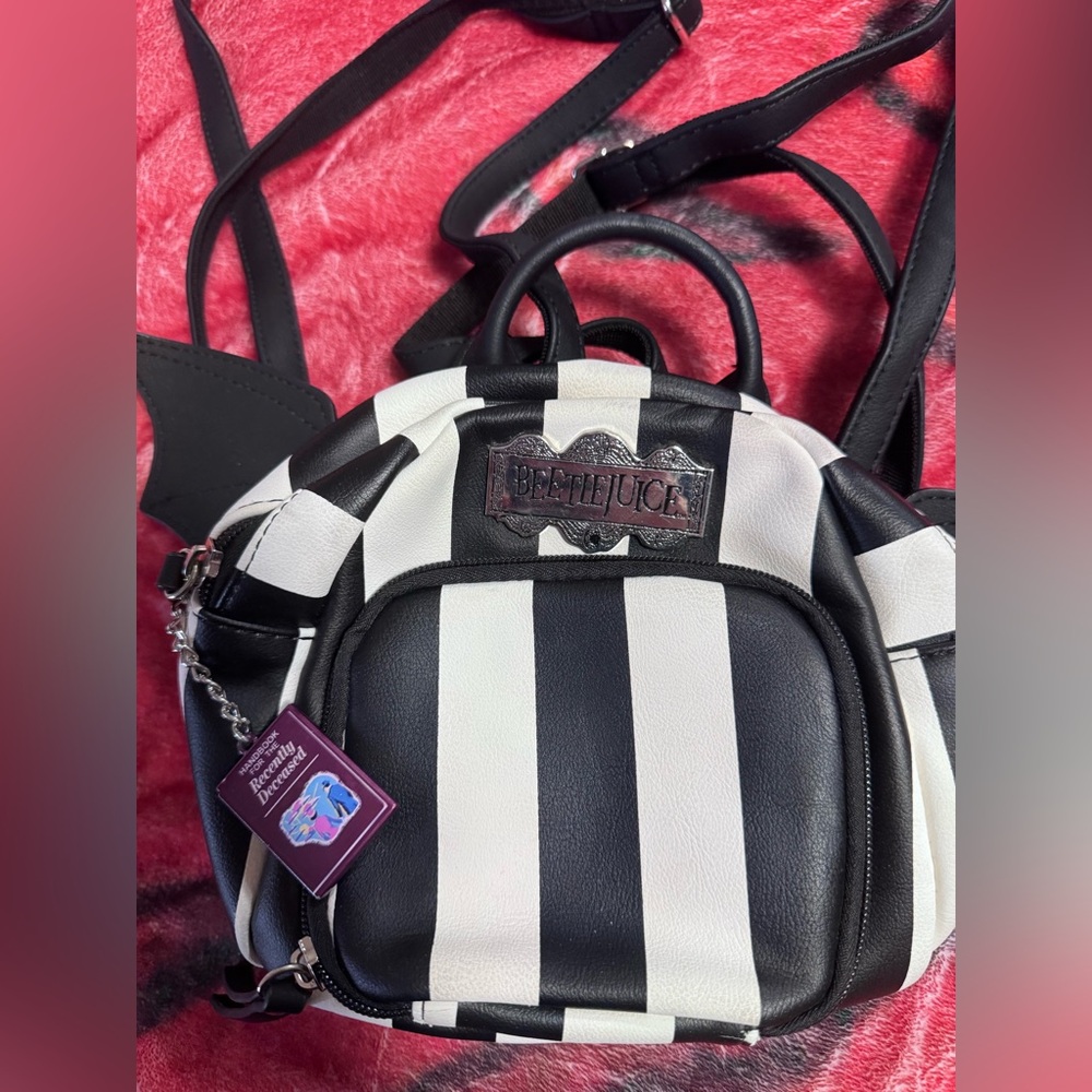 Beetlejuice Striped Backpack
